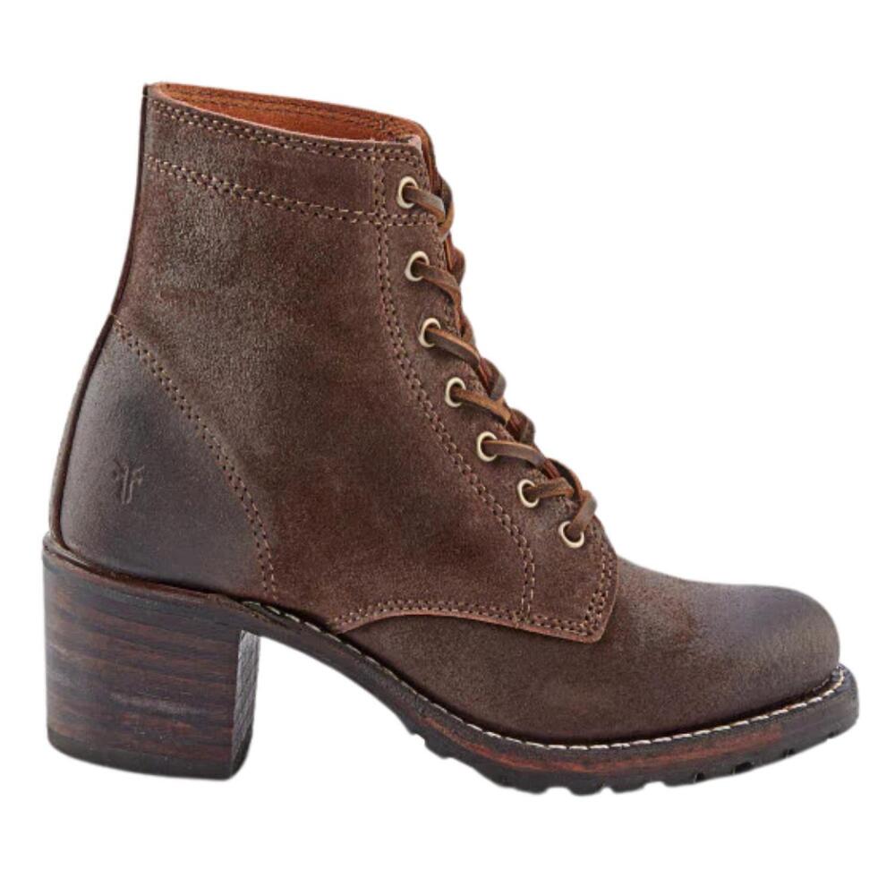 NEW FRYE women's sabrina 6g lace up boots in dark brown